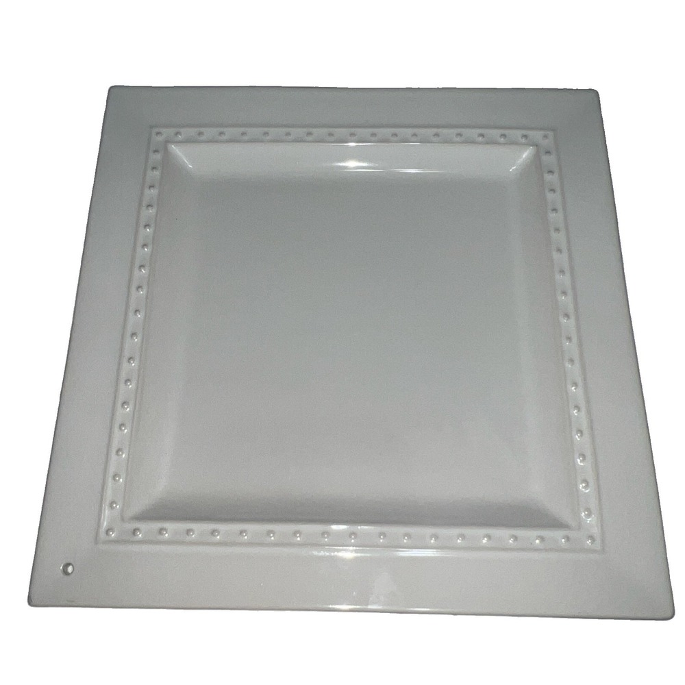 Nora Fleming Square Pearl Dot Serving Platter 13 X 13in Retired‎ K5 White Serve